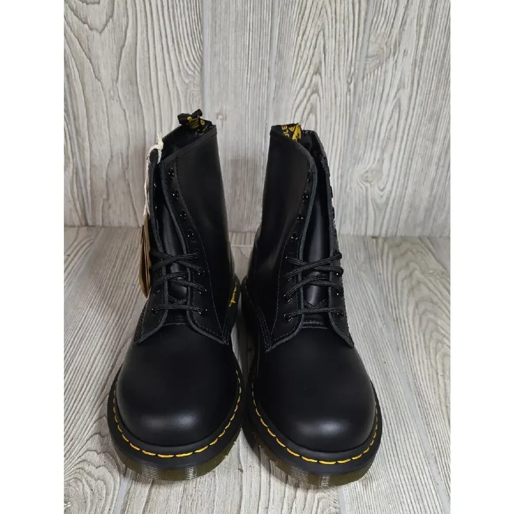 Dr. Martens 1460 Black Smooth Leather Combat Boots Mens 8 Womens 9 NEW